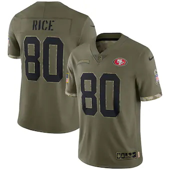 mens nike jerry rice olive san francisco 49ers 2022 salute 